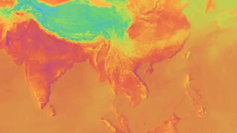 Temperature weather map