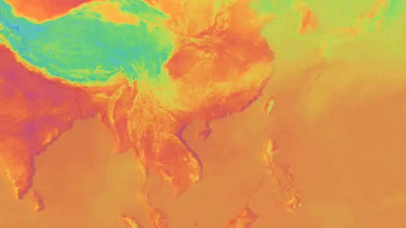Temperature weather map