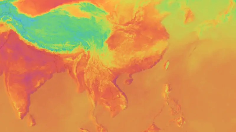Temperature weather map