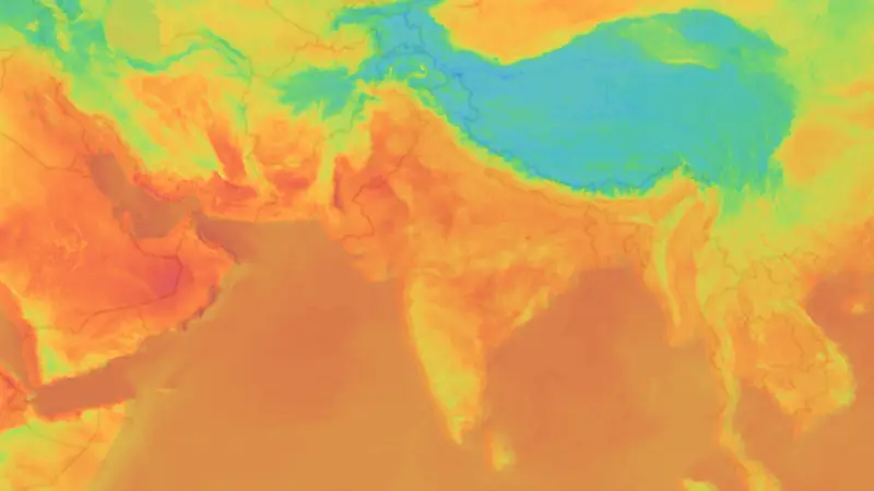 Temperature weather map