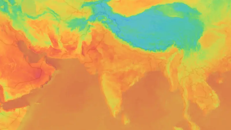 Temperature weather map