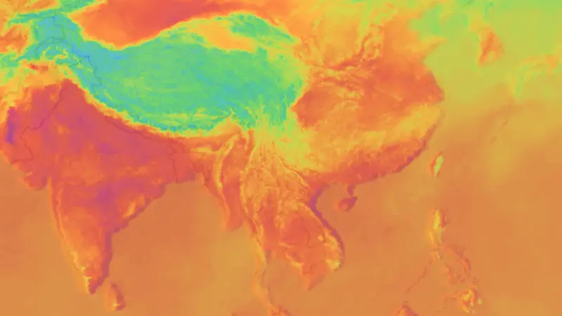 Temperature weather map