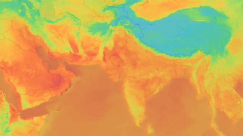 Temperature weather map