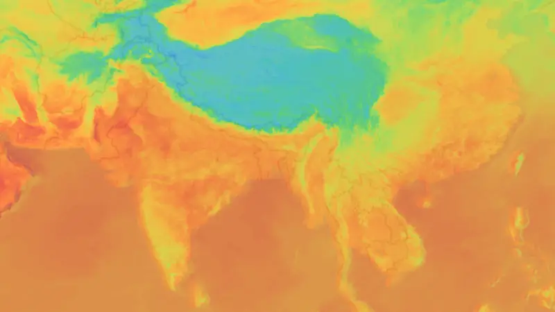 Temperature weather map