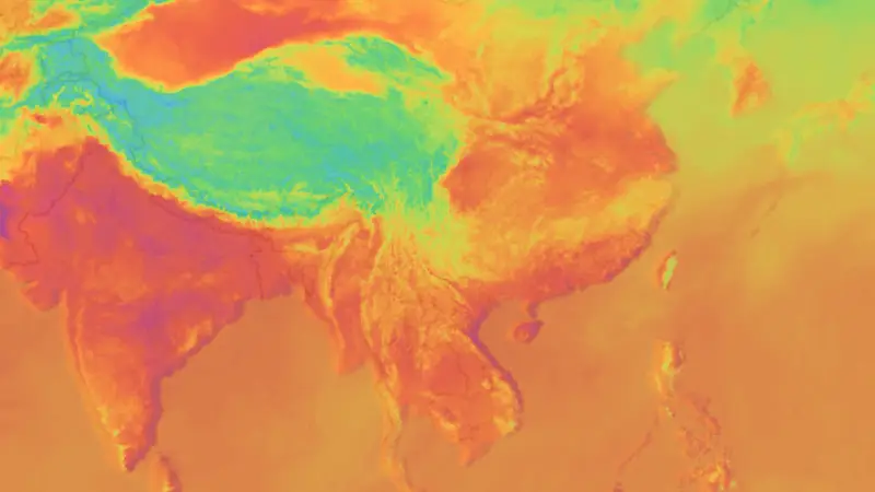 Temperature weather map