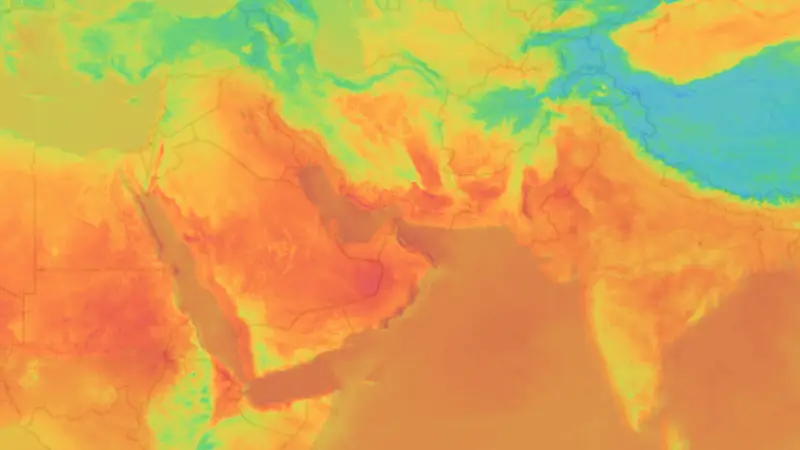 Temperature weather map