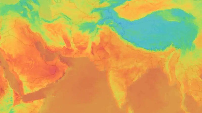Temperature weather map