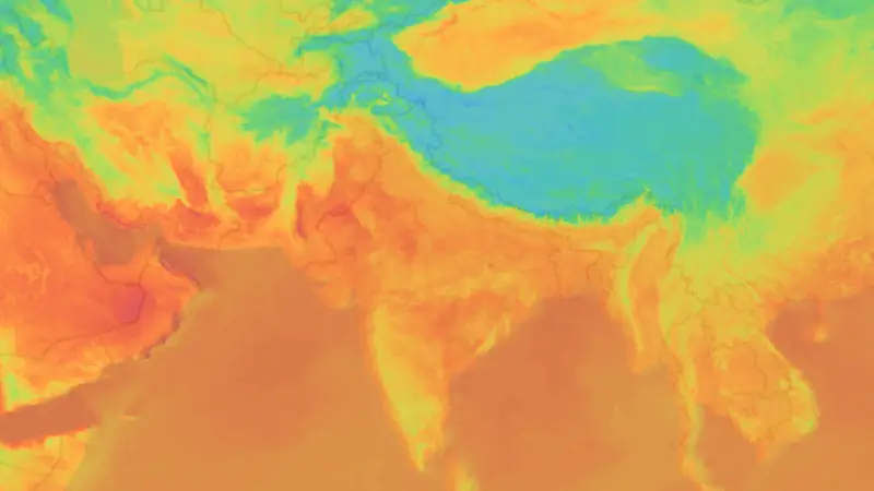 Temperature weather map