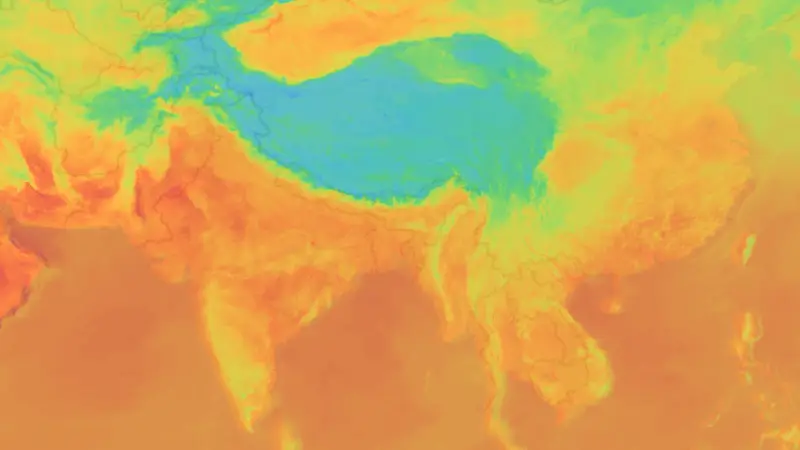 Temperature weather map