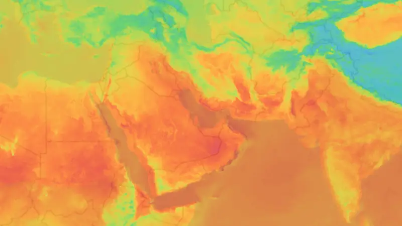 Temperature weather map