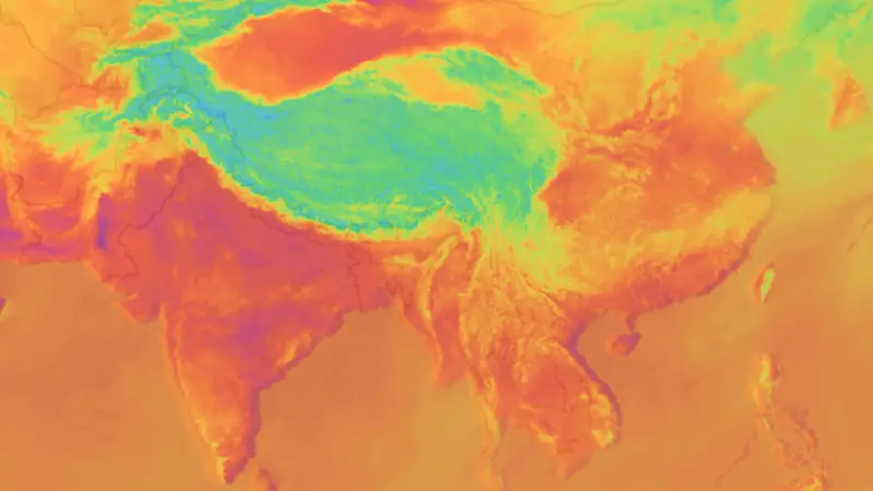 Temperature weather map