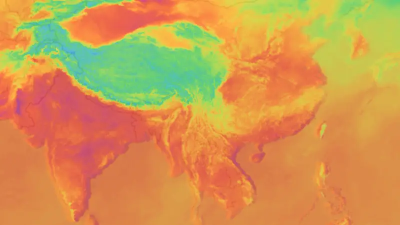 Temperature weather map