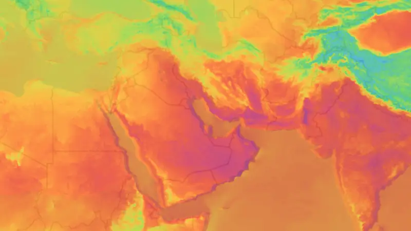 Temperature weather map