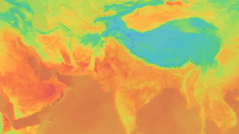 Temperature weather map