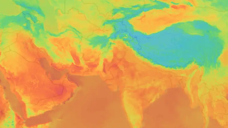 Temperature weather map
