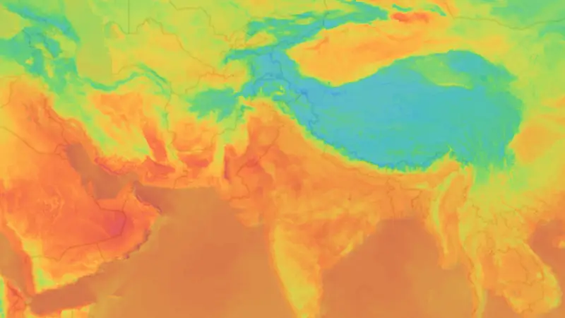 Temperature weather map