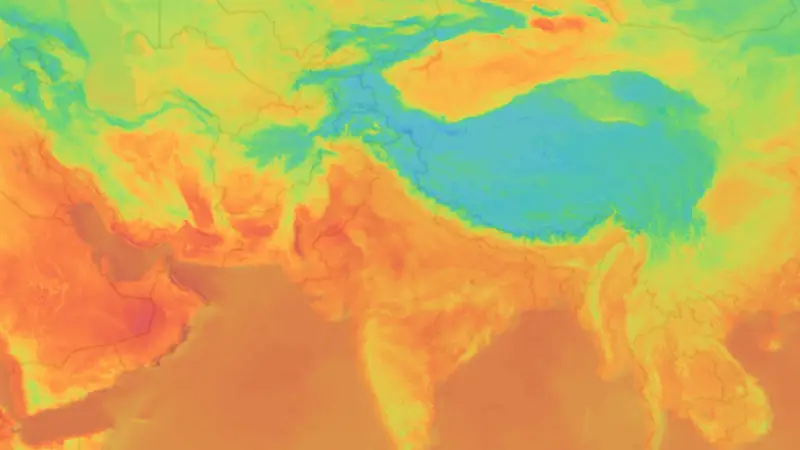 Temperature weather map