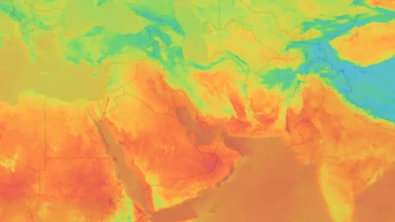 Temperature weather map