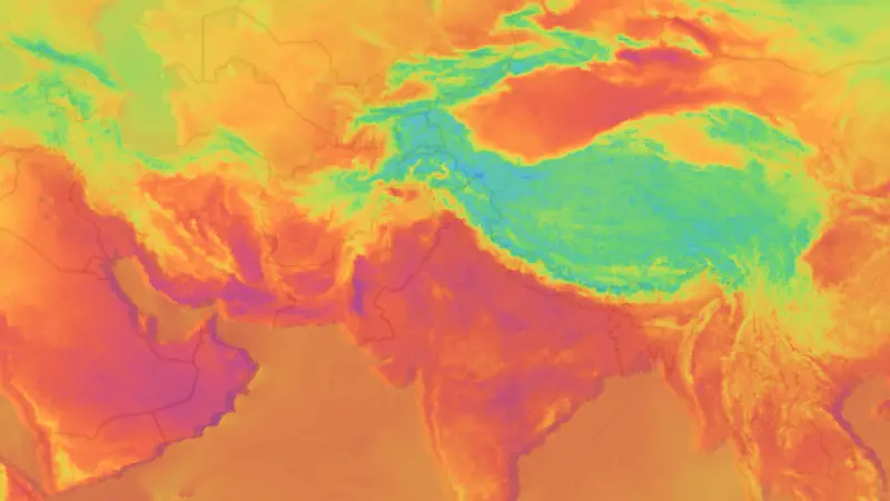 Temperature weather map