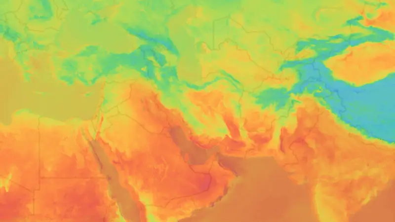 Temperature weather map