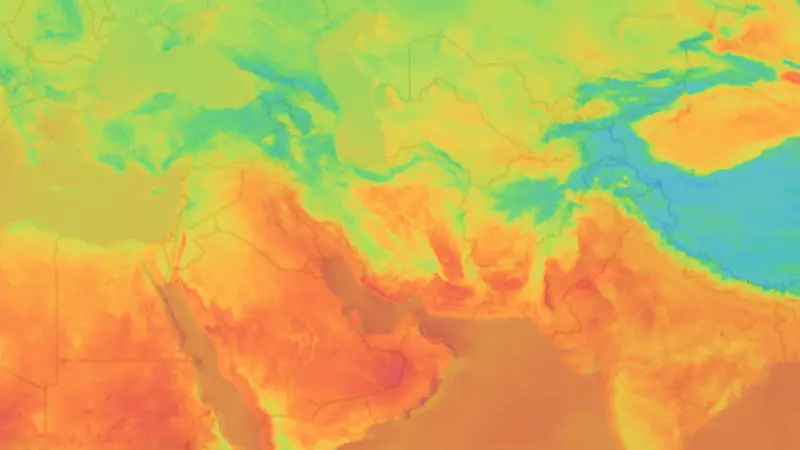 Temperature weather map