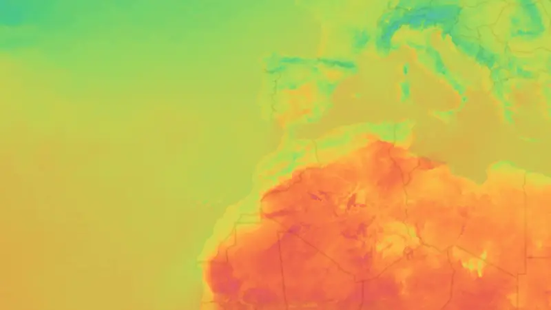 Temperature weather map