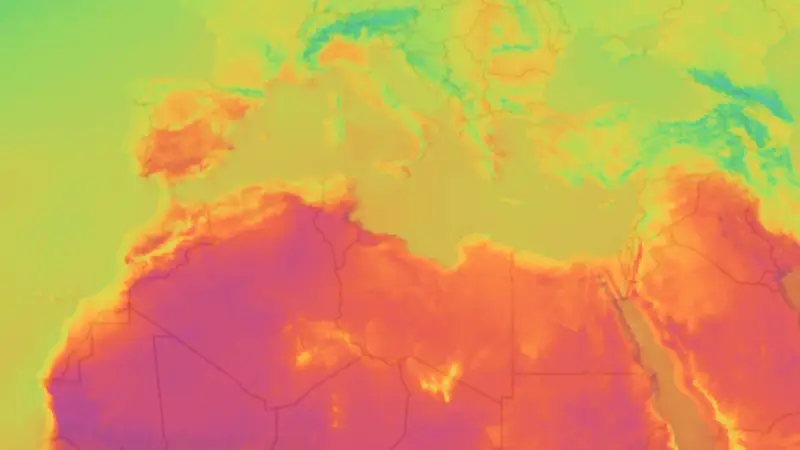 Temperature weather map
