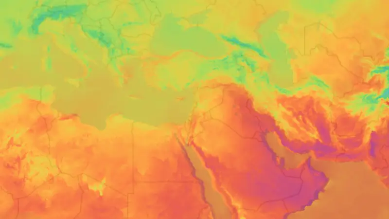 Temperature weather map