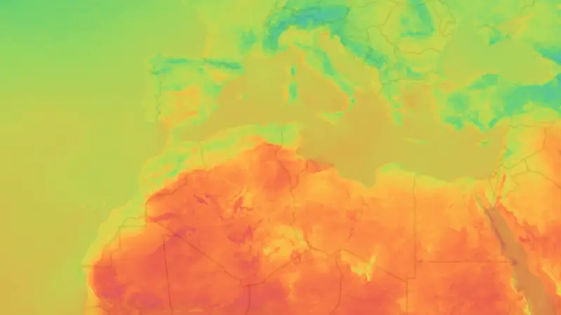 Temperature weather map