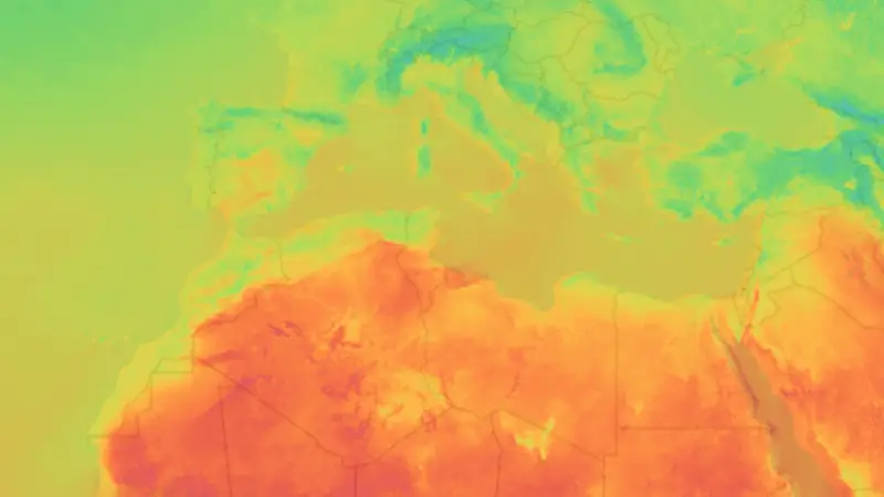 Temperature weather map