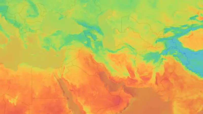 Temperature weather map