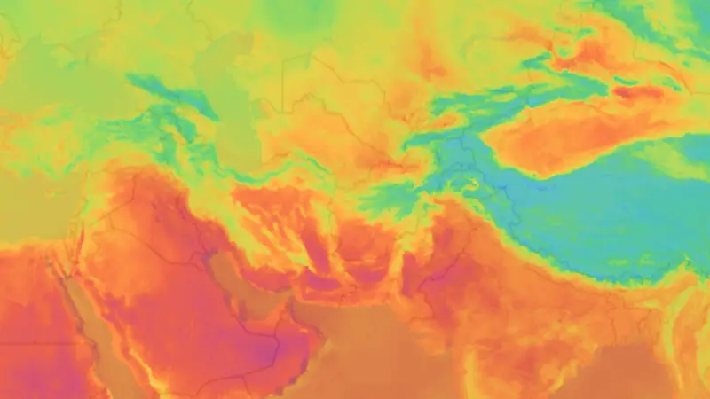 Temperature weather map