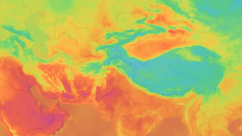 Temperature weather map