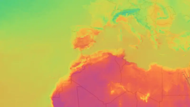Temperature weather map