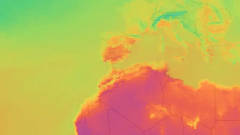 Temperature weather map