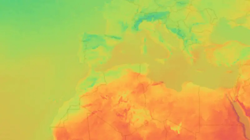 Temperature weather map