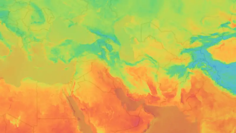 Temperature weather map