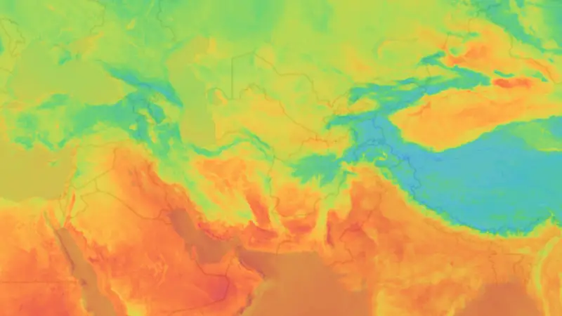 Temperature weather map