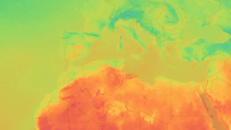 Temperature weather map