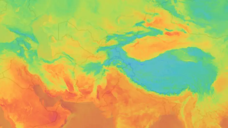 Temperature weather map