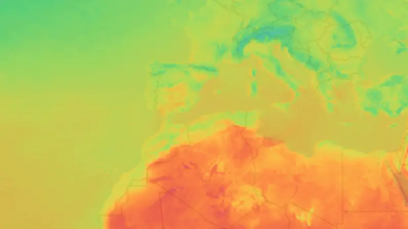Temperature weather map