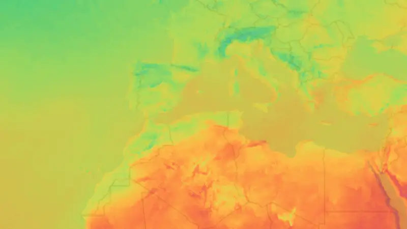 Temperature weather map