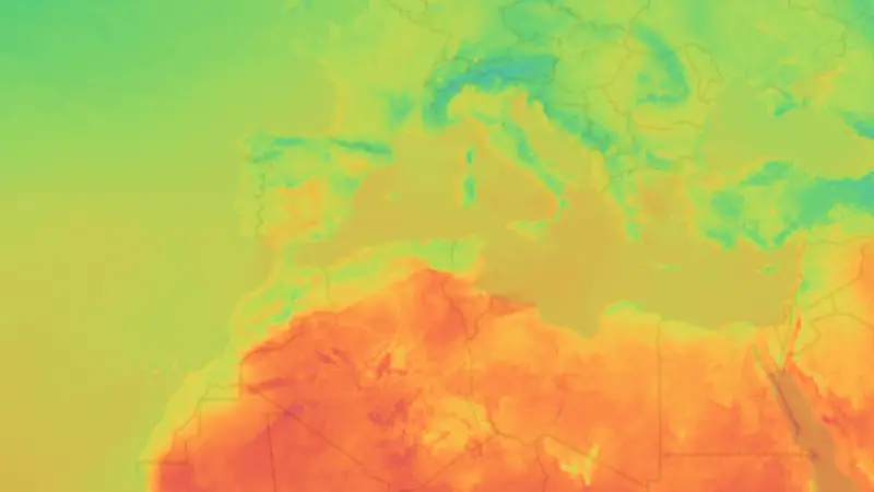 Temperature weather map