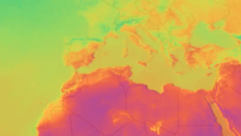 Temperature weather map