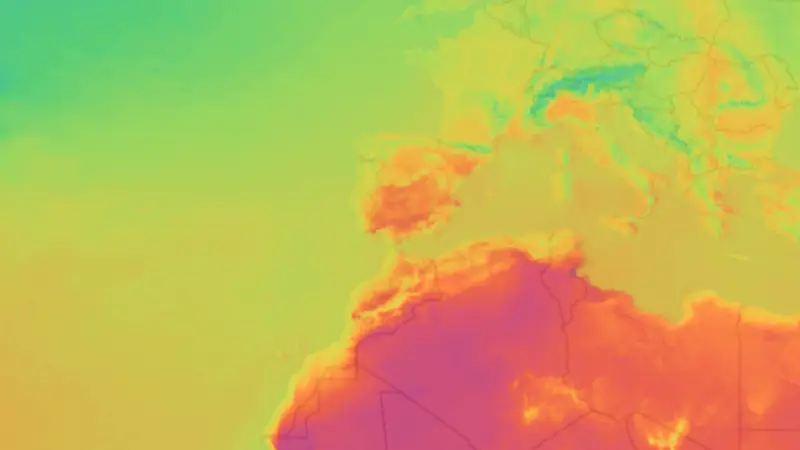 Temperature weather map