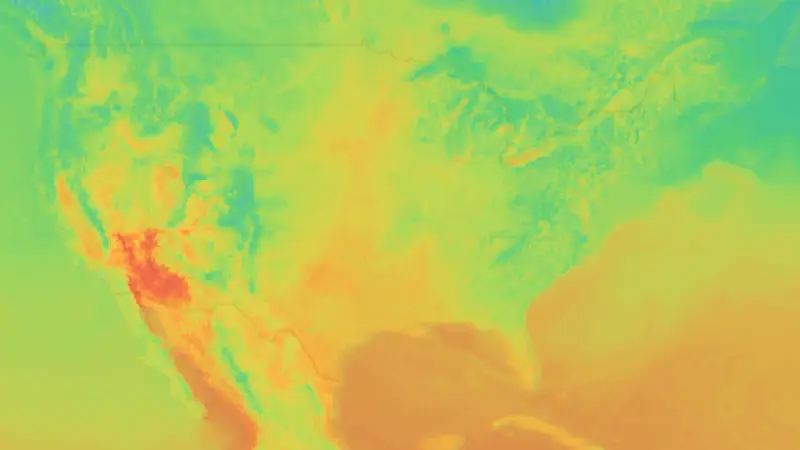 Temperature weather map