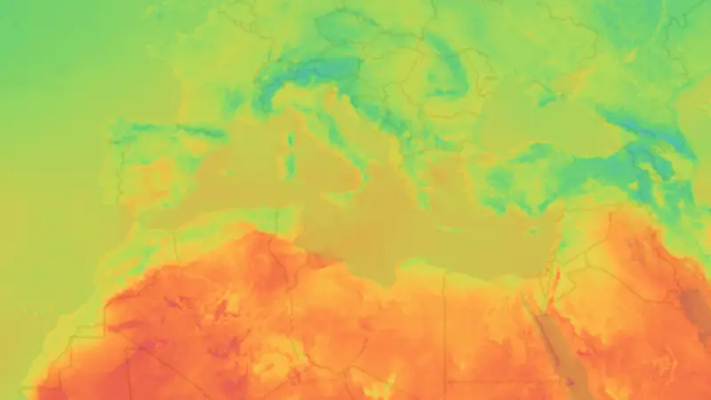 Temperature weather map