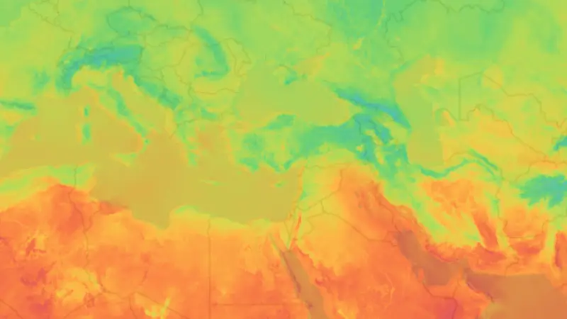 Temperature weather map