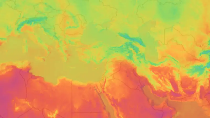 Temperature weather map