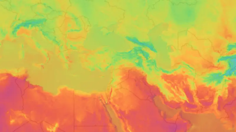 Temperature weather map